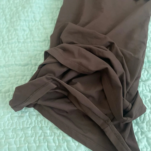 Aritzia Babaton Sculpt Knit Squareneck Mini Dress Mocha Brown - Picture 9 of 9